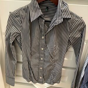 Striped Gray women’s gray shirt body suit United Colors of Benetton